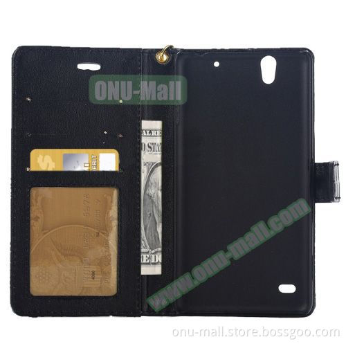 Alibaba Trade Assurance Wallet Style Leather for Sony Xperia C4 Wallet Case with Lanyard